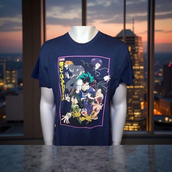 NWOT Funmation My Hero Academia Group Graphic T-Shirt Size Large #89 - Picture 1 of 3